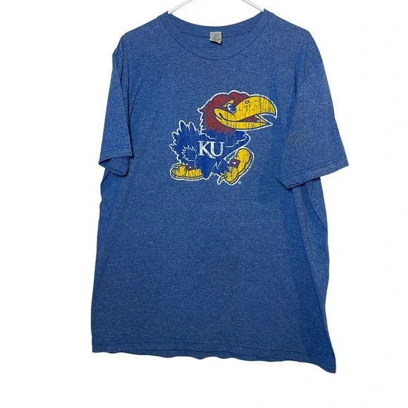 Kansas Jayhawks T Shirt Bluebird Graphic Tee Men's 2XL University KU - Picture 1 of 4